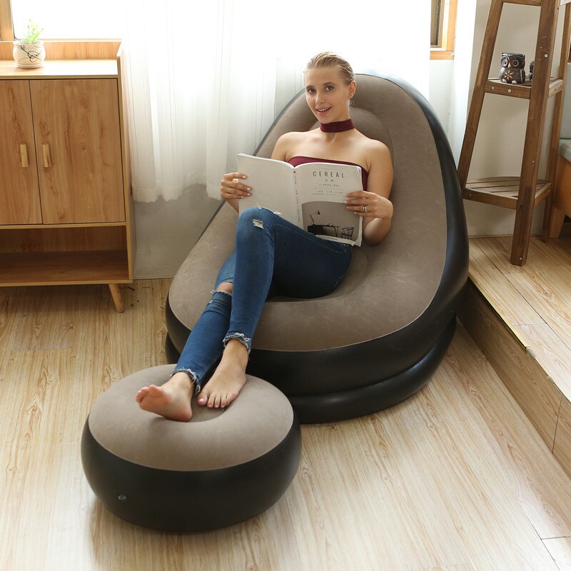 2022 neueste Garten Sofas faul tasche Aufblasbare Luft Sofa Strand Bett Liege Tasche Mattres Schlafen Faul Tasche Luft Sofa bett Tasche