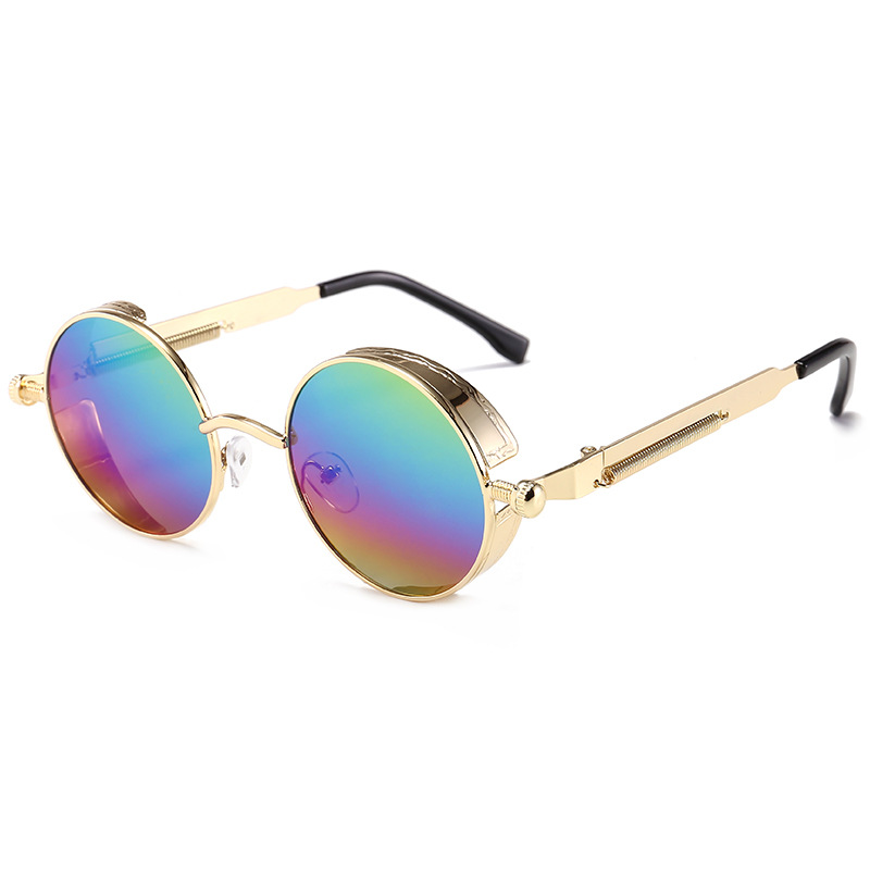 Metal Steam Punk Sunglasses Men Women Round Mirror Glasses Brand Vintage Sun Glasses Retro Eyeglasses UV400
