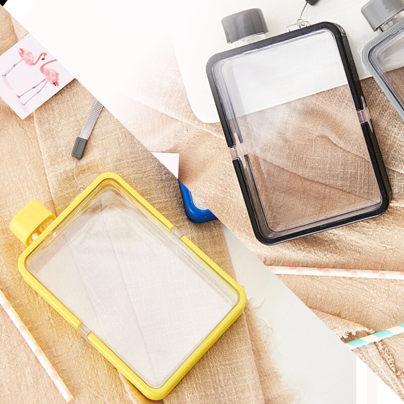 A5 płaski czajnik kreatywny kwadratowy papierowy bidon przenośny podróż sport dziecięcy kubek prosty przezroczysty kubek na wodę z tworzywa sztucznego