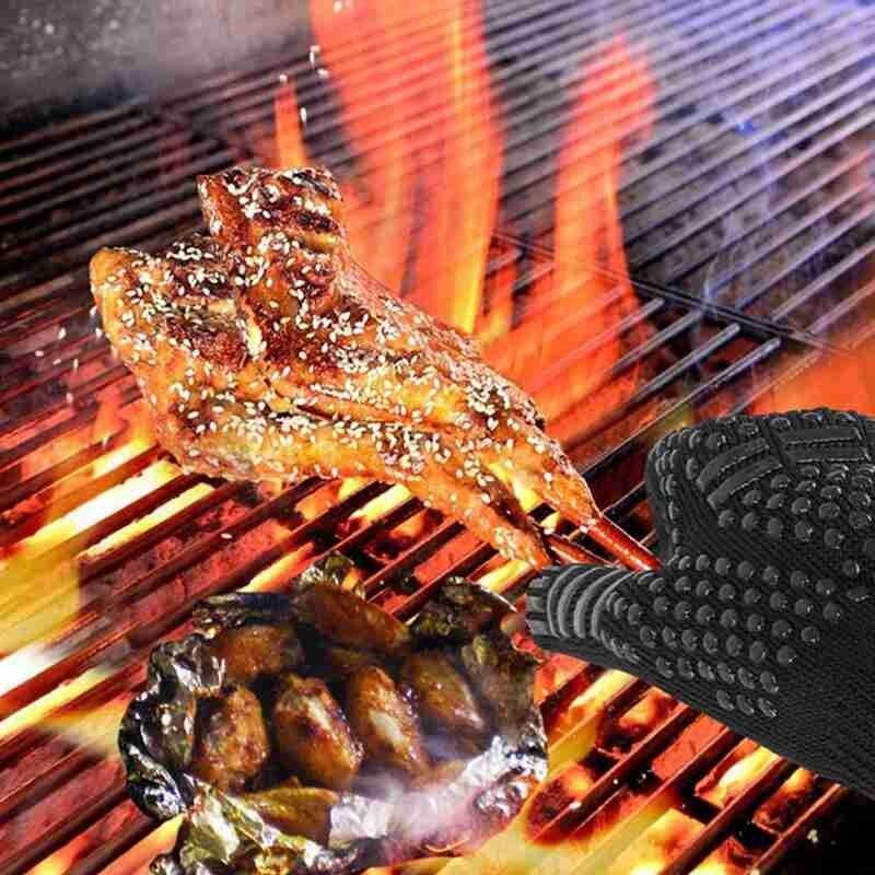 Guantes de cocina para parrilla y barbacoa, resistentes al calor extremo, guantes de soldadura para horno para barbacoa, utensilios de cocina resistentes al calor, 1 pz