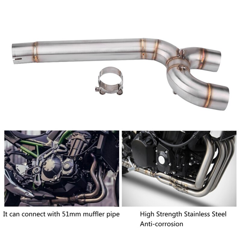 Sistema de escape completo para motocicleta Conexión de tubería central para Yamaha Fz6 Fz6-N 2004 2005 2006 2007 accesorios de motocicleta