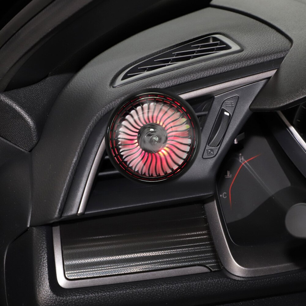 Ventiladores de Interior de coche, Kit de refrigerador de aire de cabina con USB, luz LED ambiental, montaje de salida para salpicadero, camión, remolque, accesorios Automotrices