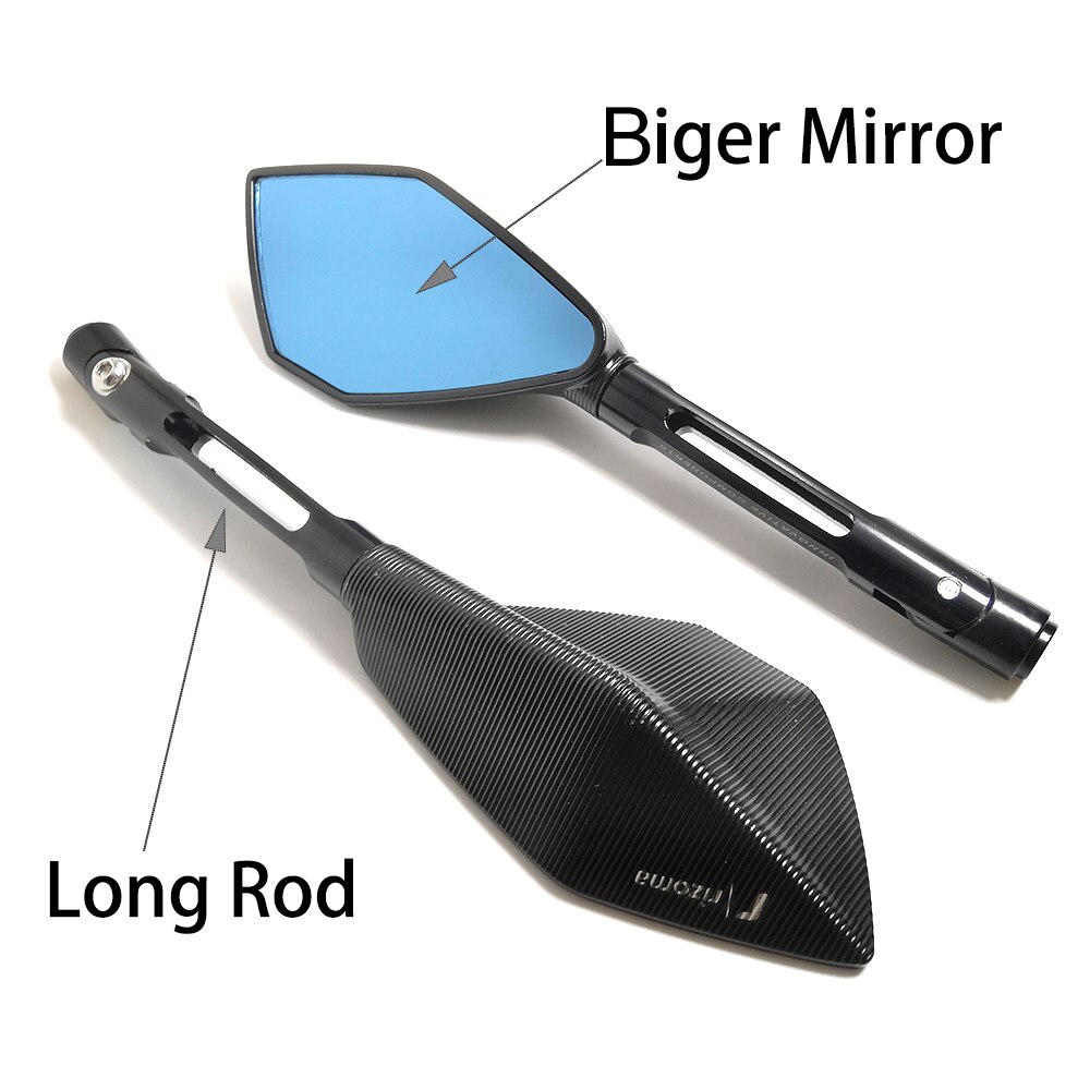 Espelho retrovisor de alumínio universal da motocicleta 8mm 10mm para suzuki gsr 750 gsx-s750 gsx-r750 para yamaha mt10 yb 125sp etc.: C