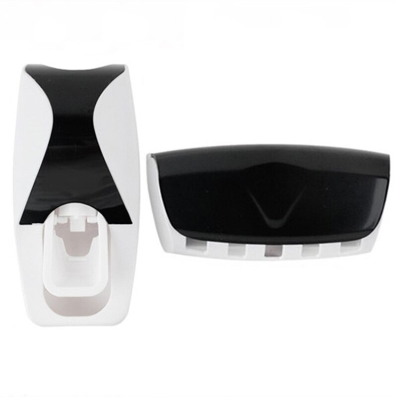Kids Automatic Toothpaste Dispenser Squeezer Wall Mounted Rack Stand Holder Toothpaste Squeezers Bathroom Products: Black