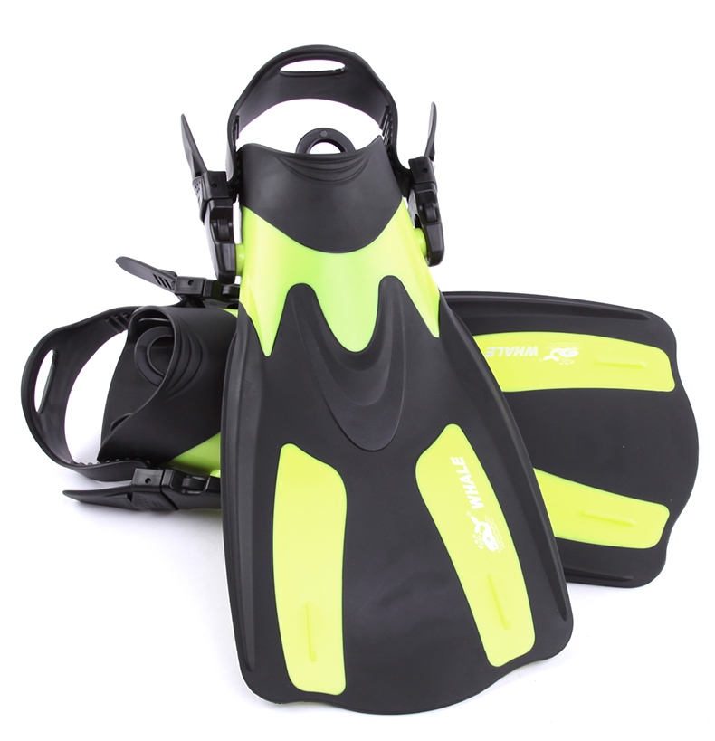 Aletas de buceo ballena ajustables para adulto, zapatos cortos de buceo, aletas de natación, aleta de pie, aletas de buceo con talón: FN204 / ML-L