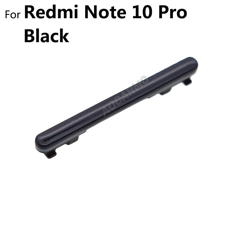 Aocarmo Voor Xiaomi Redmi Note 10 / Note10 Pro Power On Off Knop + Volume Up Down Knoppen Side Switch key Vervanging Deel: Note10 Pro--Black