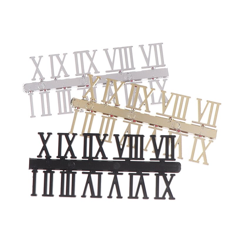 1Set Romeinse Cijfer Diy Digitale Vervanging Gadget Klok Wijzerplaat Digitale Mechanisme Delen Kaart Klok Accessoires Reparatie Klok Onderdelen