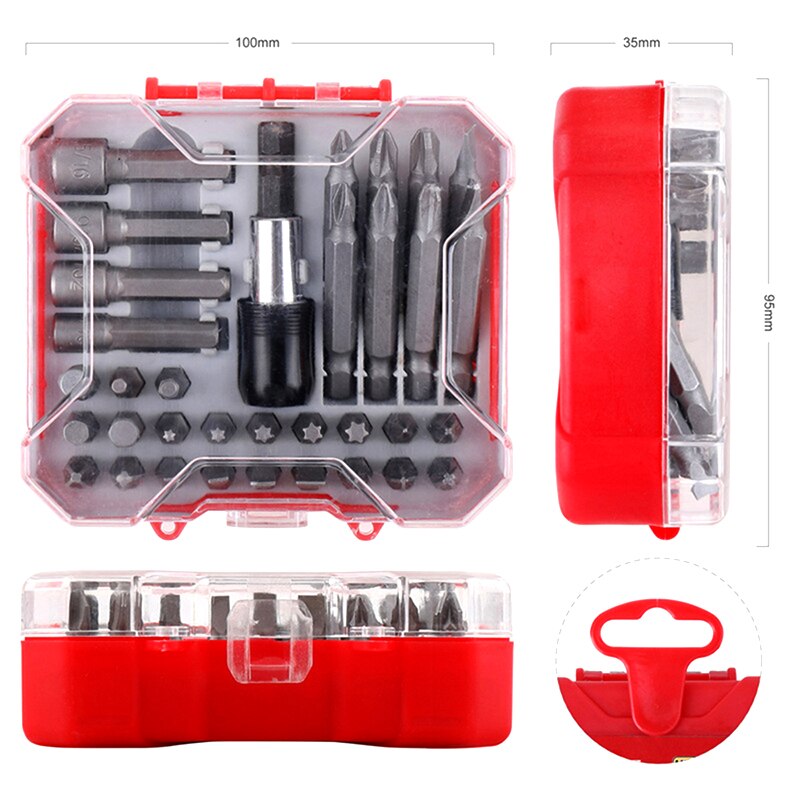 12v 110n.m 6.35mm elektrisk sladdlös slagborr laddningsbar elektrisk skruvmejsel li-ion batteri för makita skruvmejsel set: 34 st skruvmejsel