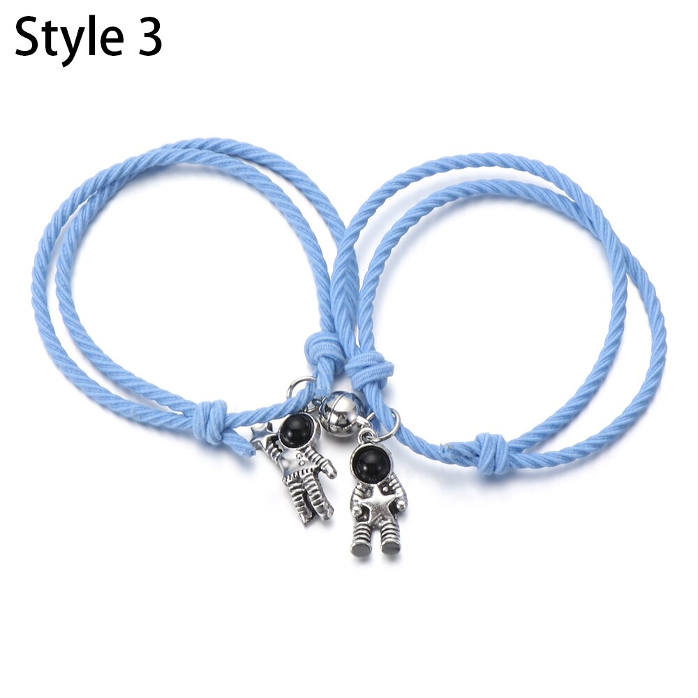 Magnete coppia bracciale regolabile stella astronauta bracciale moda attraente regalo di san valentino gioielli 2 pezzi/set 2021 nuovo: 3