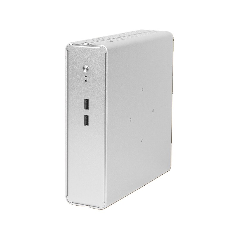 ITX mini case All aluminum desktop mini host computer desktop mini ITX case HTPC small case back-mounted: Silver