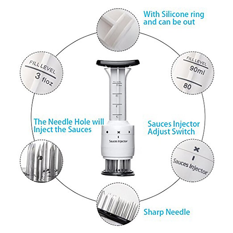 2 in 1 injectienaalden vleesvermalser handgemaakte vleesinjectoren vleesgereedschap keukenaccessoires voor vrouwen