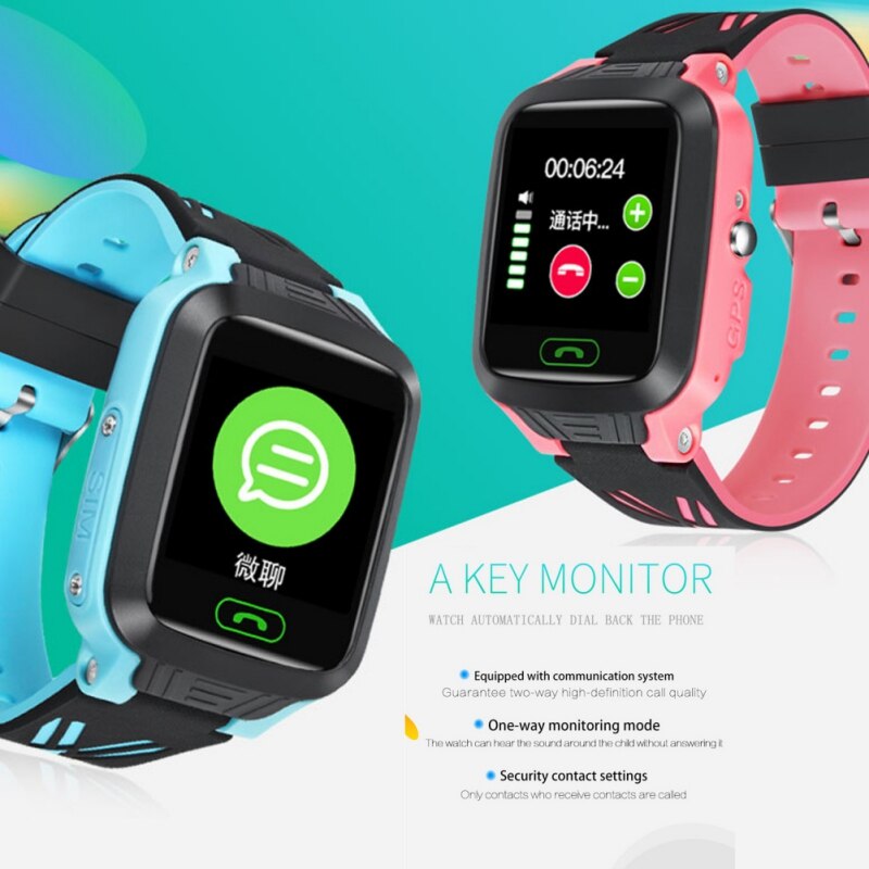 Kids Smart Watch IPS Touch Screen GPS Children 2G SIM Calls Chat Anti-lost SOS Remote Safety Monitor For Android IOS Baby