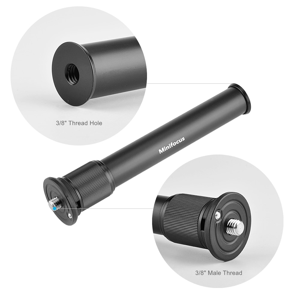 Håndholdt justerbar 3/8 &quot; størrelse stativ mount monopod 2- sektion forlænger stang rør til dslr kamera kardan aluminium forlængerstang