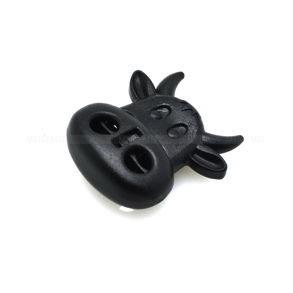100 unids/pack plástico cable cerradura tapón vaca buey cabeza estilo Clip de palanca para Paracord/Collar Tamaño del agujero 4,7mm negro # C0011-B1