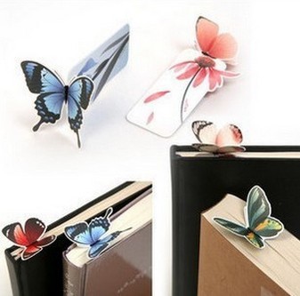 30 stks/partij 3D Vlinder Bladwijzer Voor Mooie Boek Mark Kerstcadeau papier bladwijzer