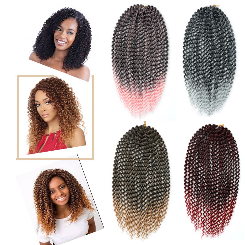 LISI GIRL Hair Braided Synthetic Curly Hair Extension Crochet Braid 17 inch Synthetic Hair Crochet Braids