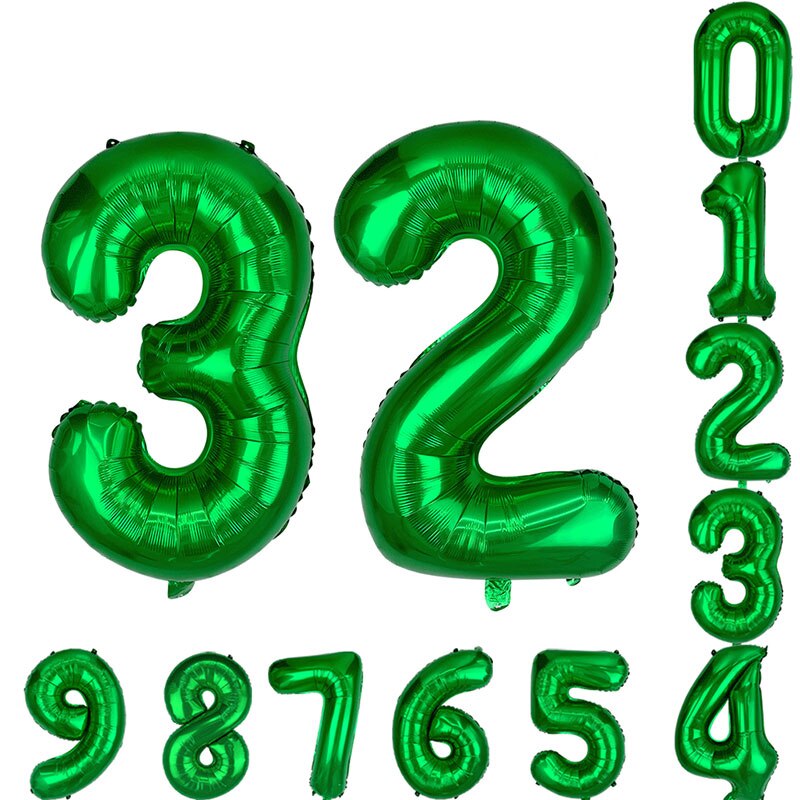 32 tommer grønne digitale folieballoner junglefest dyr ballon børnefødselsdag safari fest skovfest dekoration
