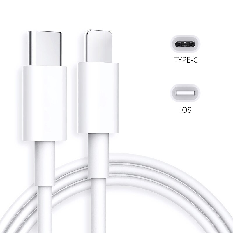 Digitale Display Quick Charge 3.0 Usb Charger 18W Pd 3.0 Snel Opladen Voor Iphone 11 Pro Mobiele Telefoon Usb C Charger Power Adapter: PD C-lighting Cable