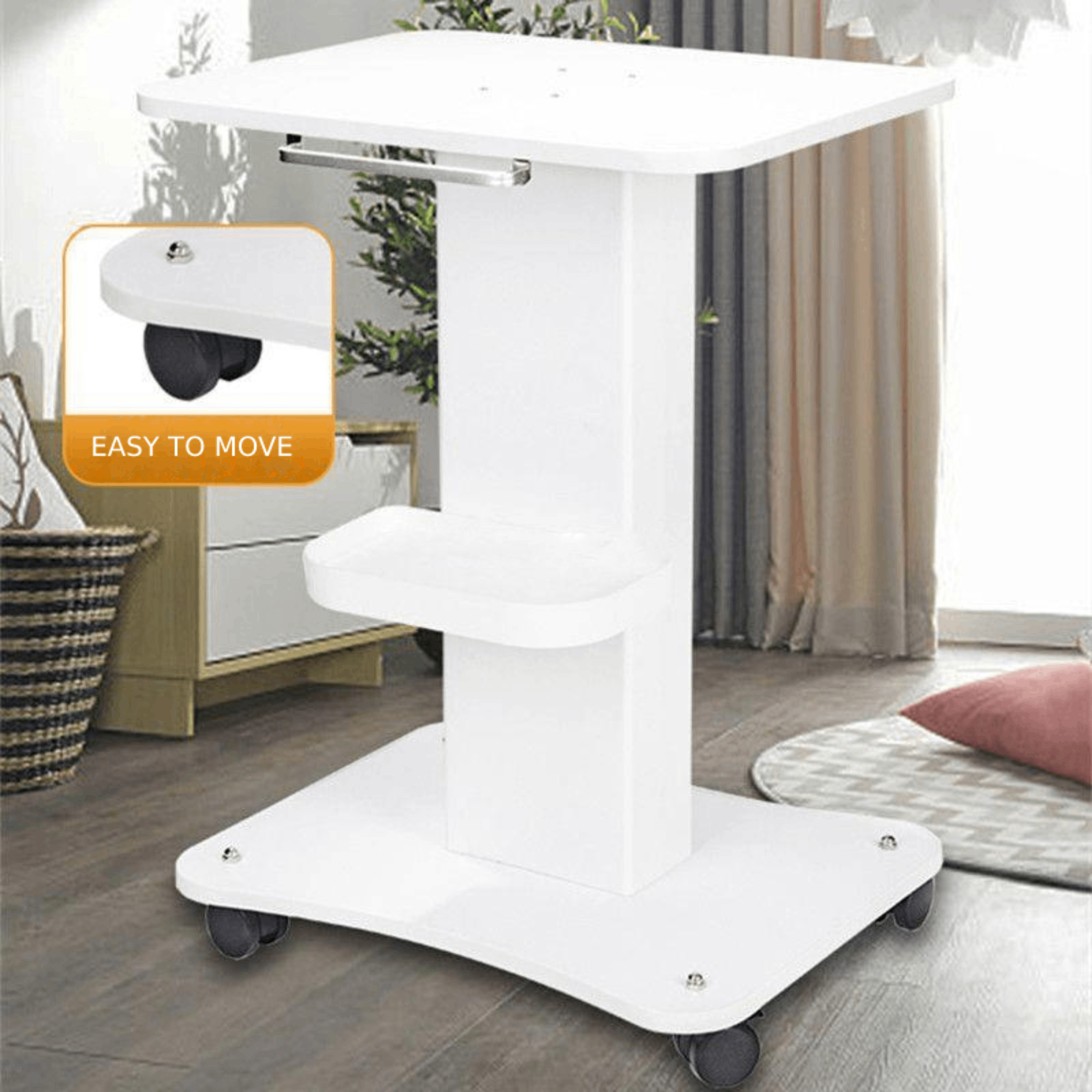 Schoonheidssalon Trolley Winkelwagen SPA Salontafel Trolley Stand Rolling Cart Apparatuur Machinehouder Organizer 3-laags met duwhandvat