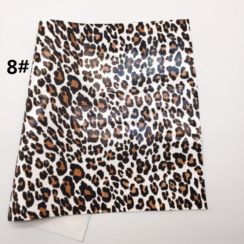 1pc 21 x 29cm neon leopard trykt kunstlæder stof, syntetiske læder ark til at gøre buer leosyntetisk  t391: 8