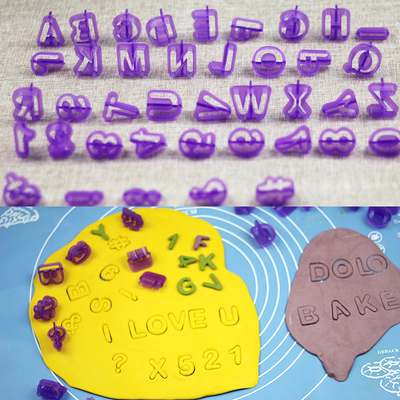 40pc engelske bogstaver tal skrifttype alfabet udskærer nummer småkage udstikker fondant kage kiks bageværktøj dekorere fondant form