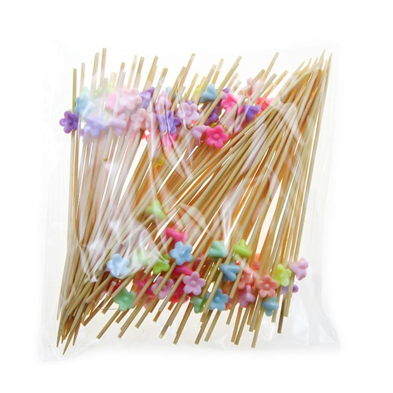 100pcs Disposable Bamboo Fork Buffet Fruit Desserts Pick Skewer Food Cocktail Sandwich Stick: 03