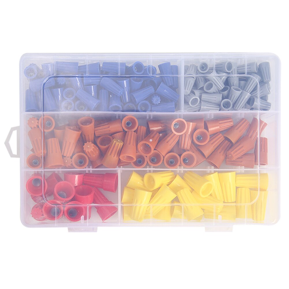 220Pcs Praktische Lente Wire Terminal Plastic Schroef-Op Geïsoleerde Kabel Plug Draad Druk Cap Elektrische Crimp Connector