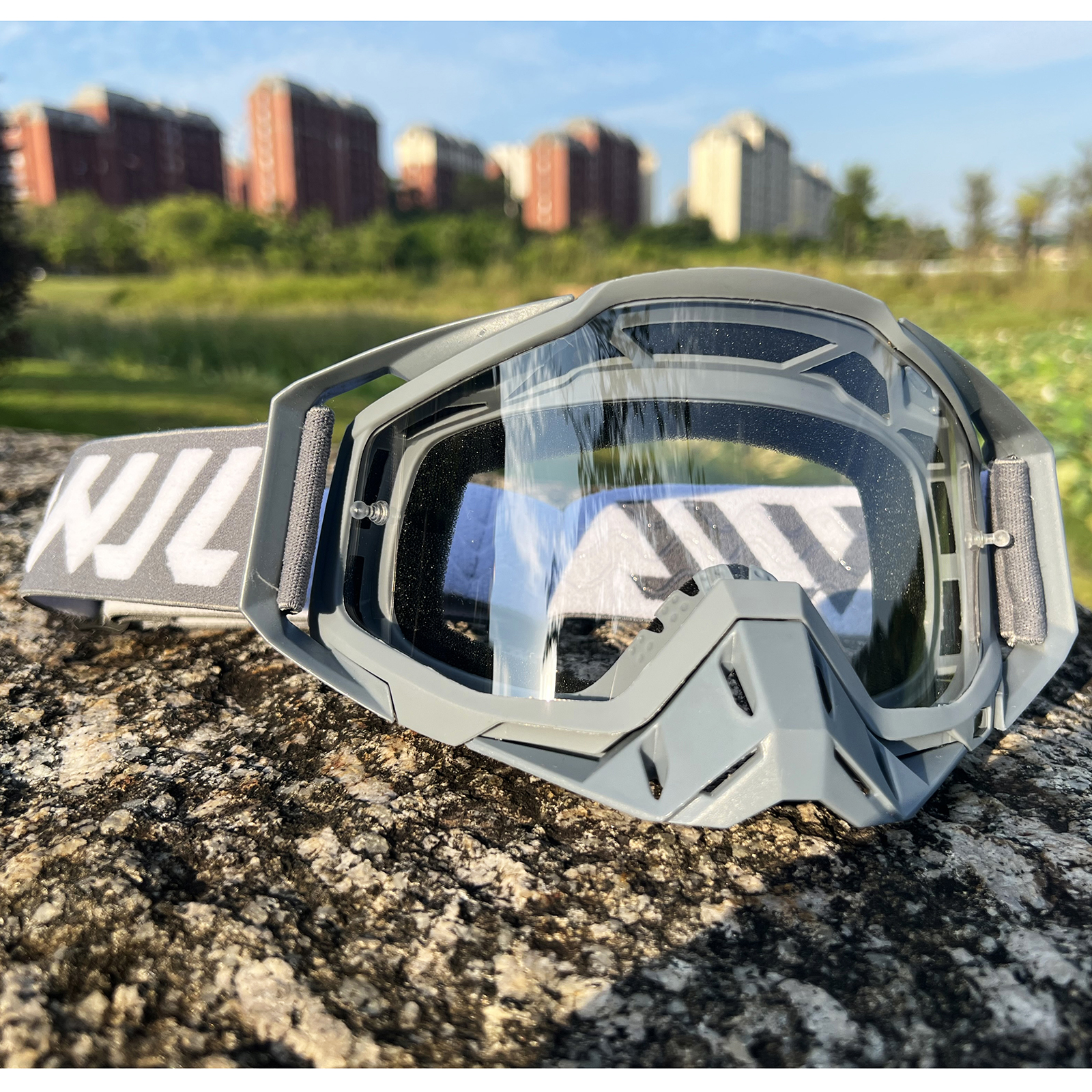 WJL Motocross-Brille, Motorrad-Sonnenbrille, Herren, MTB, ATV, Maske, winddichter Schutz, Skifahren, Radfahren, Rennen, Offroad-Brille: Brown