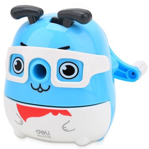 Novelty Cartoon Dog Pencil Sharpener Plastic Mechanical Pencil Sharpener for Kids School Stationery Supplies: Blue