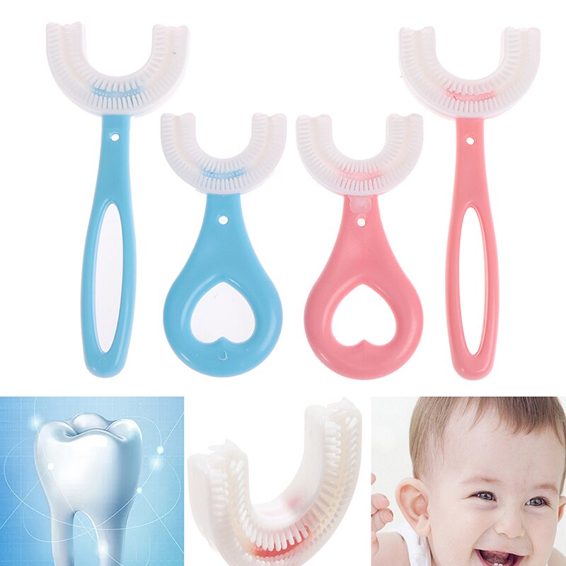 1PCS Cartoon Pattern Hand-Held Version U Silicon Toothbrush Children's Infant Toothbrush Mouth-Cleaning Manual Toothbrush
