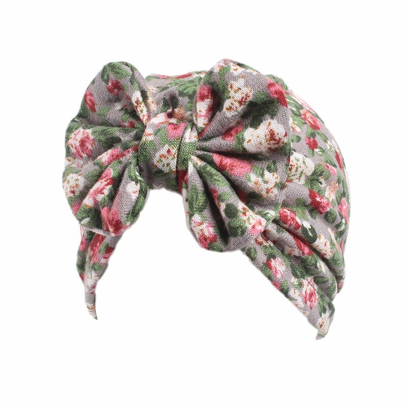 Sombrero de bebé para niñas, gorros de primavera con lazo, turbante, para otoño, Floral, para bebé, 1 pieza, accesorios para la ropa, sombreros para niños