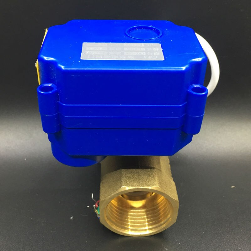 Brass DN25 Electric Actuator Valve Two Port BSP 1&#39;&#39; Motorised Ball Valve DC12V 2/3/5 Wires For Fan Coil Heating Water System