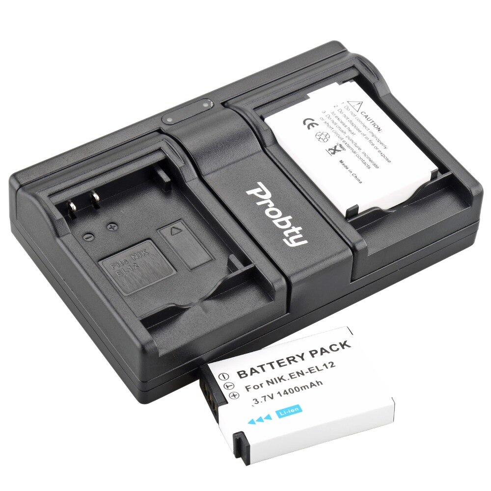 Probty 2 Stks EN-EL12 EN EL12 Camera batterij + USB LCD Charger voor NIKON Coolpix AW100 AW120 S9900 S9500 S9200 S8200 S6300 P330
