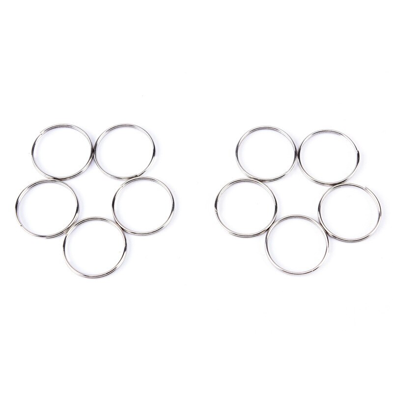 50/100pcs KeyRing Kay Chain Round Split Key Rings Chain With Nickel Compass Key Ring Keychain Connector Llaveros Hombre Chaveir