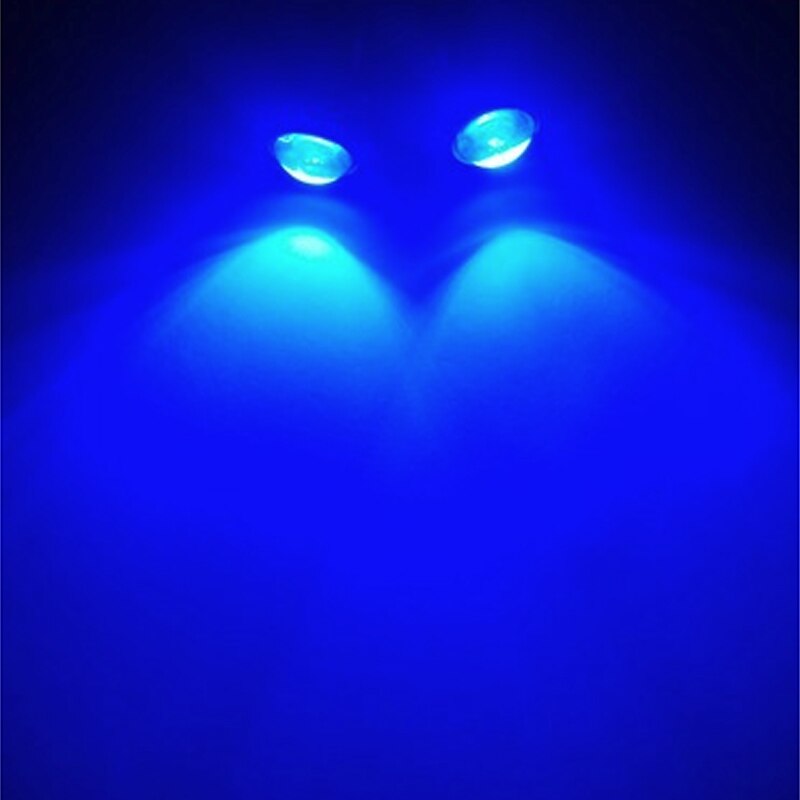 Luz LED de marcha diurna de ojo de águila, lámpara de marcha atrás DRL, blanco, 12V, 5W, Ojo de águila, ojo de halcón, luces de circulación diurna, accesorio para coche de 23mm: 2pcs Blue