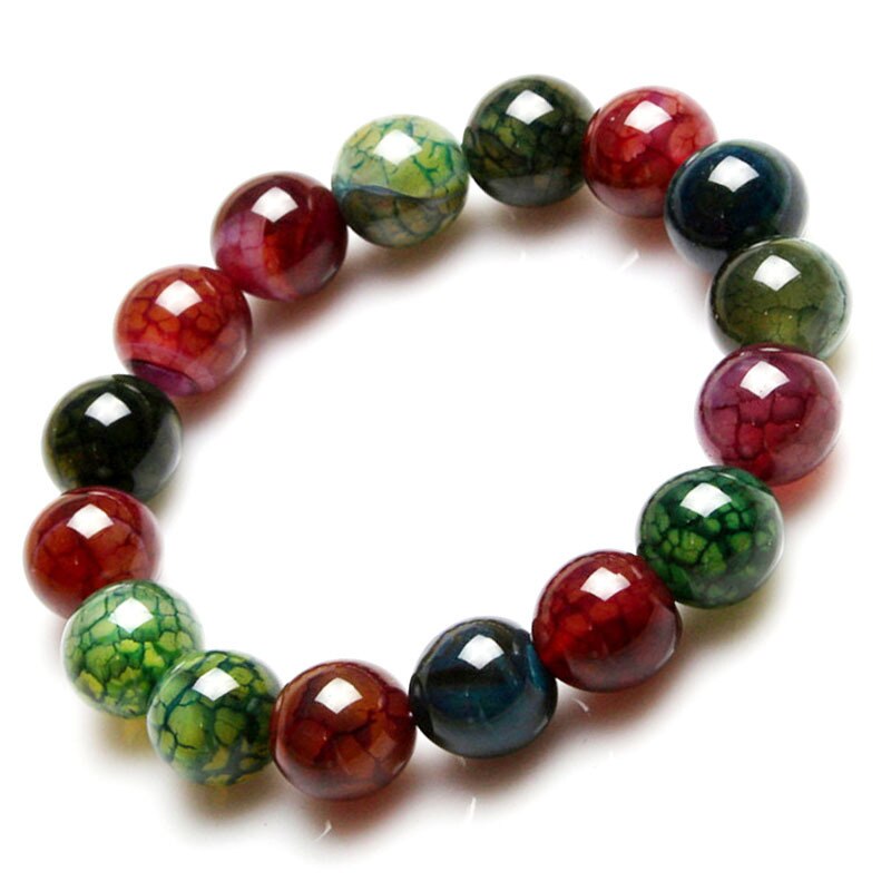 Candy Color Agates Bracelet Mix Color Semi-precious Stone Onyx Beads Strand Bracelets for Women Men Handmade Loose Beads Jewelry