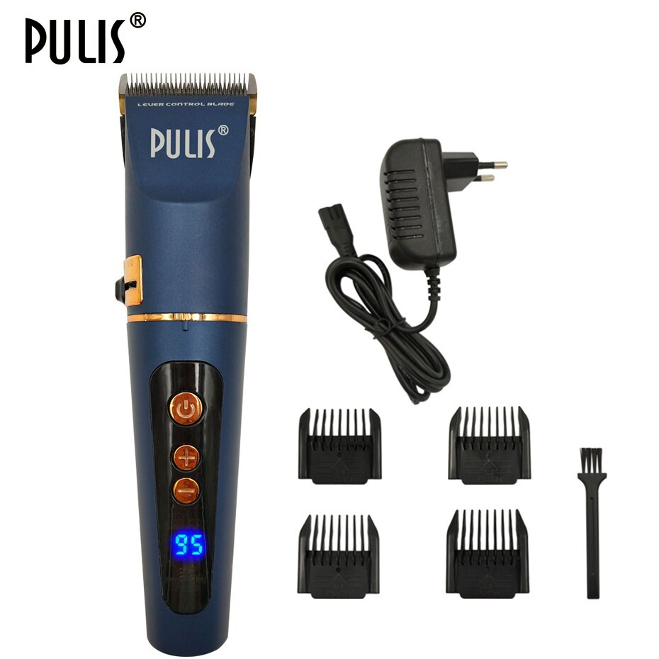 PULIS Professionele Tondeuse 2500 mAh Oplaadbare Tondeuse Mannen Kapsel Machine Keramische Blade Krachtige Motor 4 Limiet Kammen