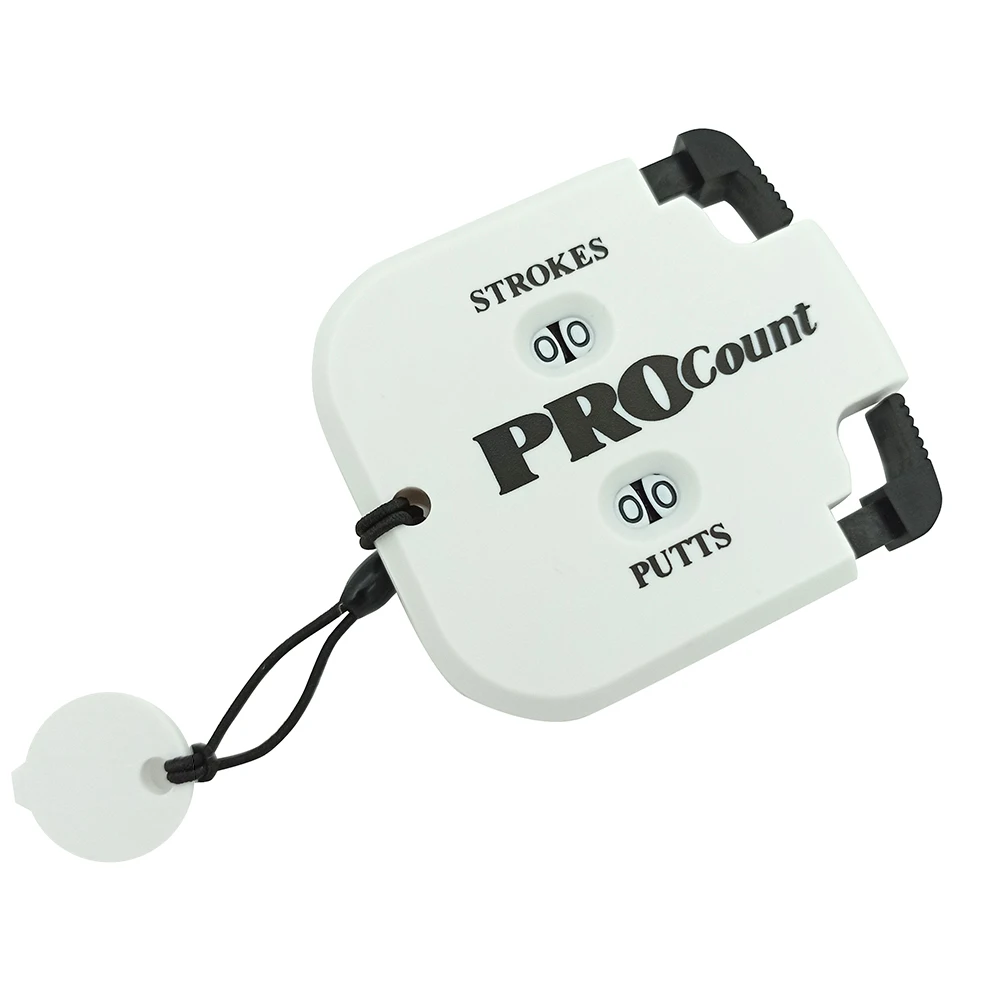1 Stuks Nulbare Mini Handige Golf Shot Tellen Slag Putt Score Teller Twee Cijfers Scoren Keeper Met Sleutelhanger Terug naar Nul: WIT