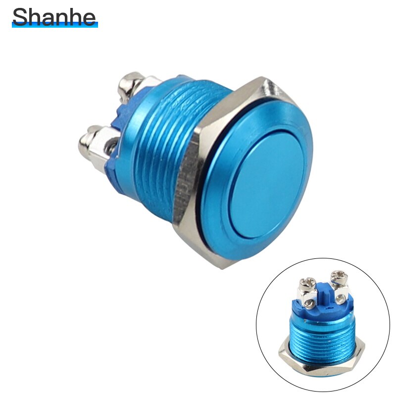 16mm Metal brass Push Button Switch Momentary 1NO Car press button screw terminal