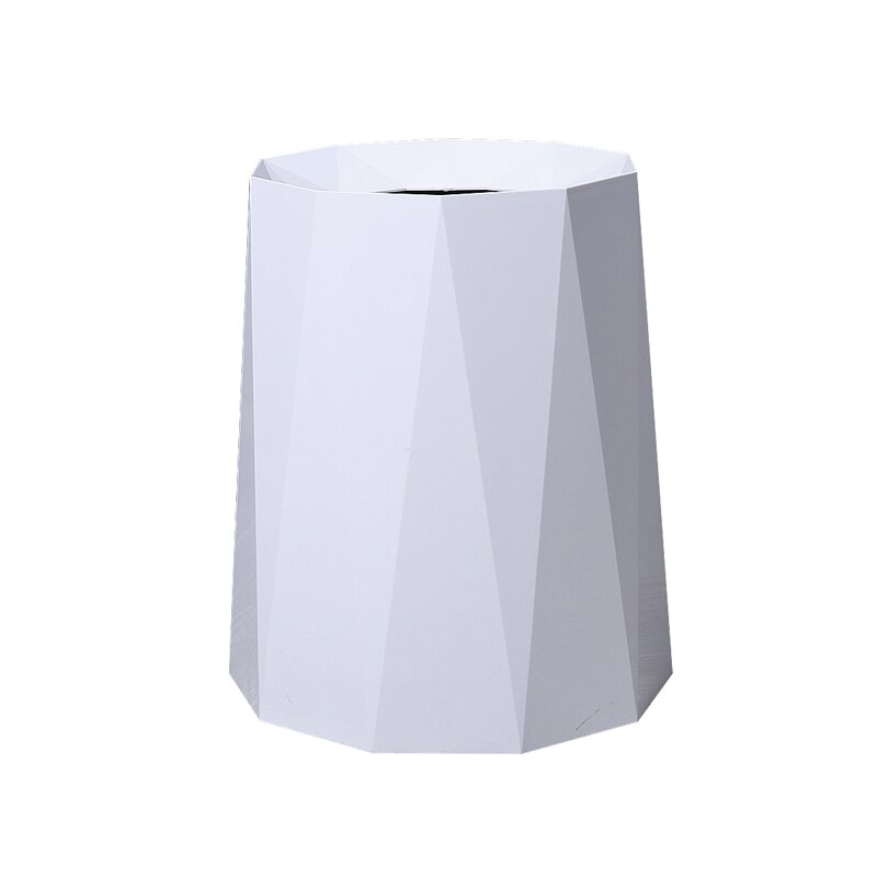 Poubelle de salle de bains en plastique doré, poubelle de luxe nordique murale ou sur pied, brosse de toilette en Silicone: White Trash can