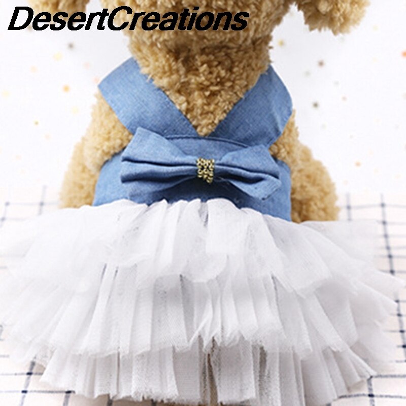 Gauze Skirt Summer Cool Dog Clothes Small Dog Clothing Pet Supplies Teddy Bichon Frise Striped Sling Dress