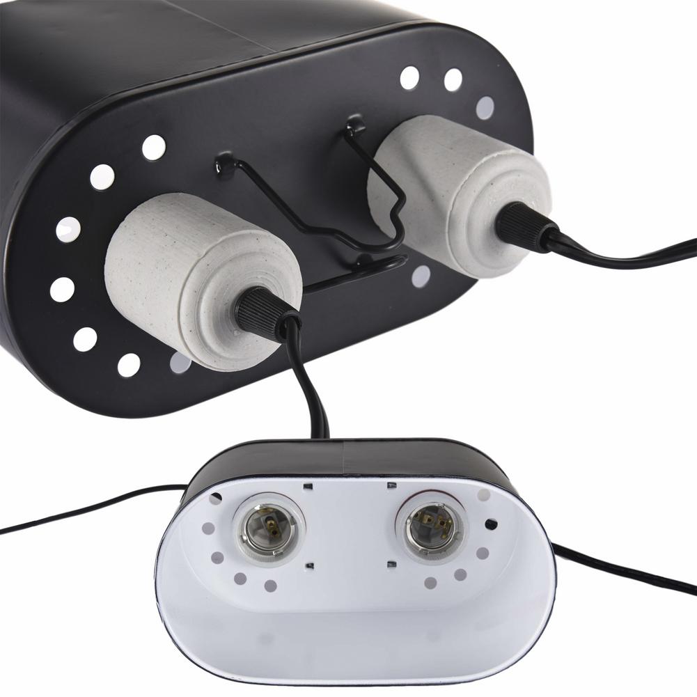 Reptil värme lampa stativ kit dubbla lampkonsol tropisk kupol uvb med 2 oberoende brytare stöd för 2 glödlampor