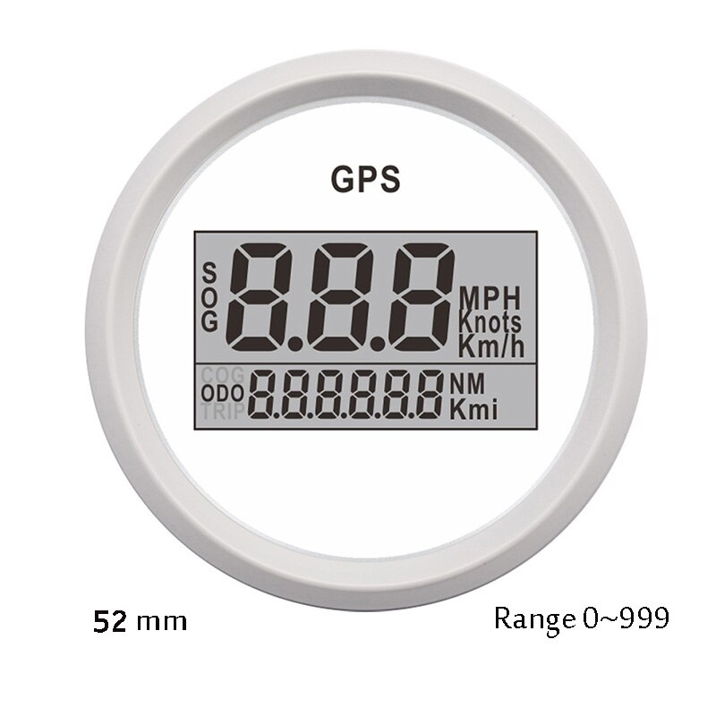 52mm ATV Digital GPS Speedometer Odometer for Boat Car Motorcycle Marine LCD Display Mile Per Hour knots Meter 12V 24V: WW Red Light
