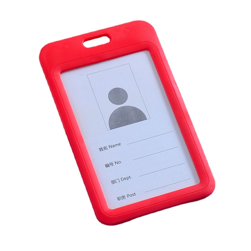 2pcs/set Double Transparent Card Holder Pass Work Permit Sleeve Case for Staff Nurse Workers ID Badge Holder Cards Protector: Navy Blue