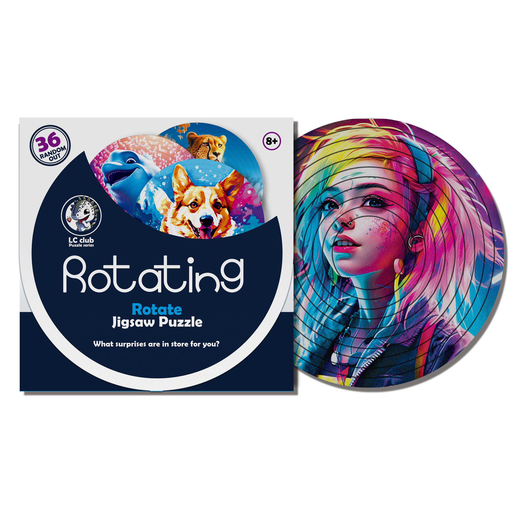 Decompression Irregular Rotate Jigsaw Puzzle Color Animal Rotating Puzzle Puzzle Montessori Toy Children's Birthday