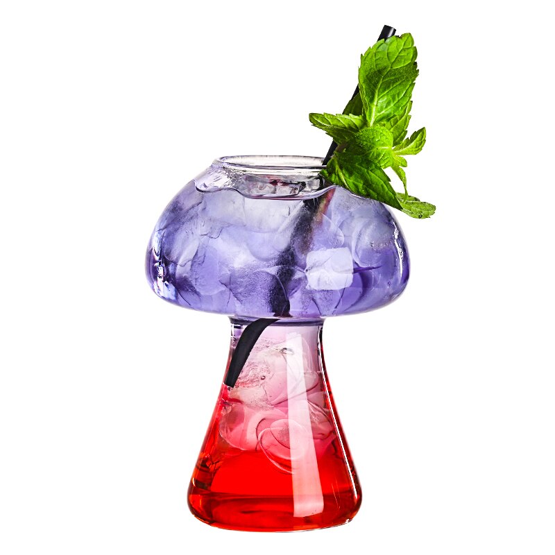 INS Internet Celebrity Popular 3D Mushroom Cocktail Glass For Bar Drinks Fungus Molecular Gastronomy Tumbler Mixed Wine Cup