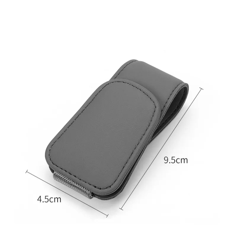 Universele Auto Auto Zon Zonneklep Brilklem Lederen Glazen Houder Magnetische Multifunctionele Auto Accessoires Opslag