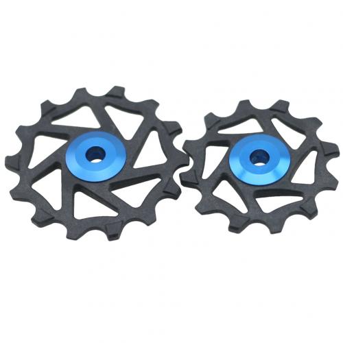 Rueda de polea de rodamiento de cerámica 12T 14T para Shimano XTR M9000 M980 M8000 piezas de repuesto para accesorios de bicicleta: Azul