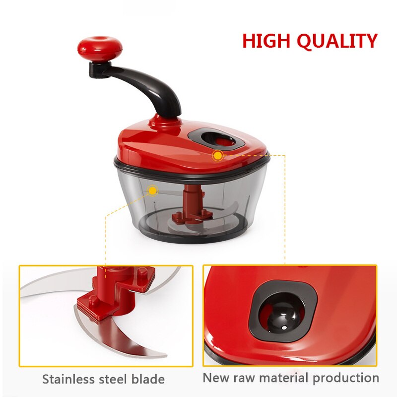 Manual Food Chopper Vegetable Quick Chopper Food Dicer Mincer Mixer Blender for Garlic Salad Nuts Etc Kichen Accessories Gadgets