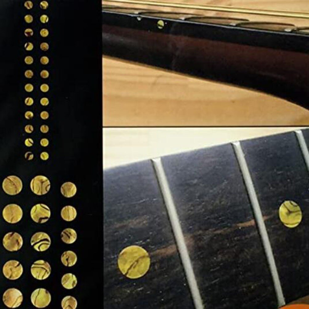 Diapasón de Oro para guitarra, marcador lateral de diapasón con puntos de 2/3/4/5/6MM, nácar, 12 unidades